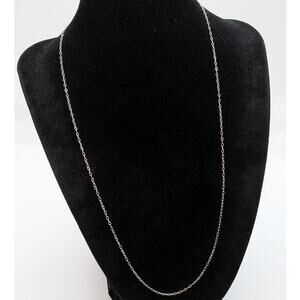 Sterling Silver 925 Thin Long Minimalist Cable Chain Necklace 21.5in 1.2mm 0.78g